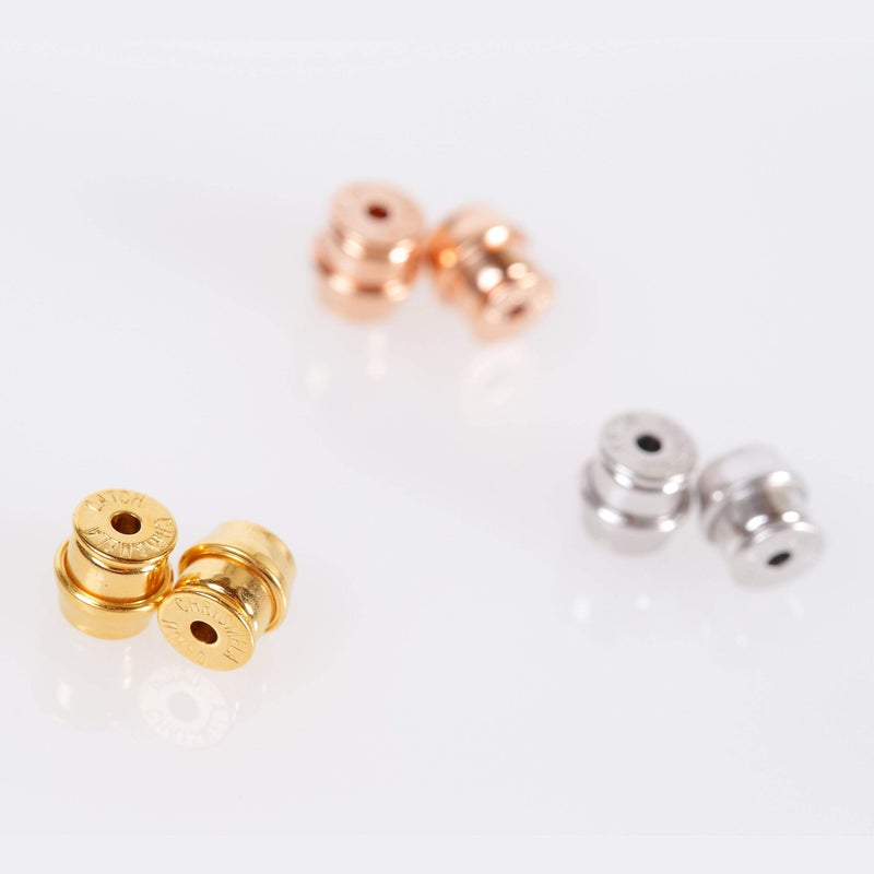 Chrysmela Catch Yellow Gold most secure high tech earring lock earring back replacement for all types of earring posts auto adjustable auto locking hypoallergenic patented in 5 countries - Image 2